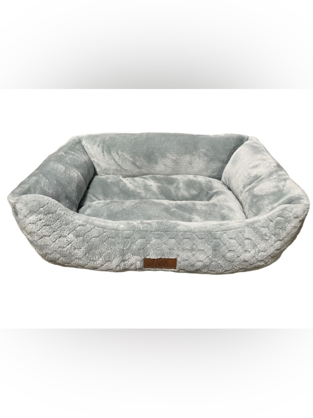 AVA Plush Rectangular Pet Bed in Light Sage Mint Green (18”x 21”) Soft Comfy Bed